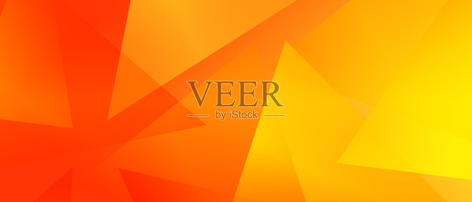 透明三角形重叠在橙色和黄色渐变背景上。插画图片素材