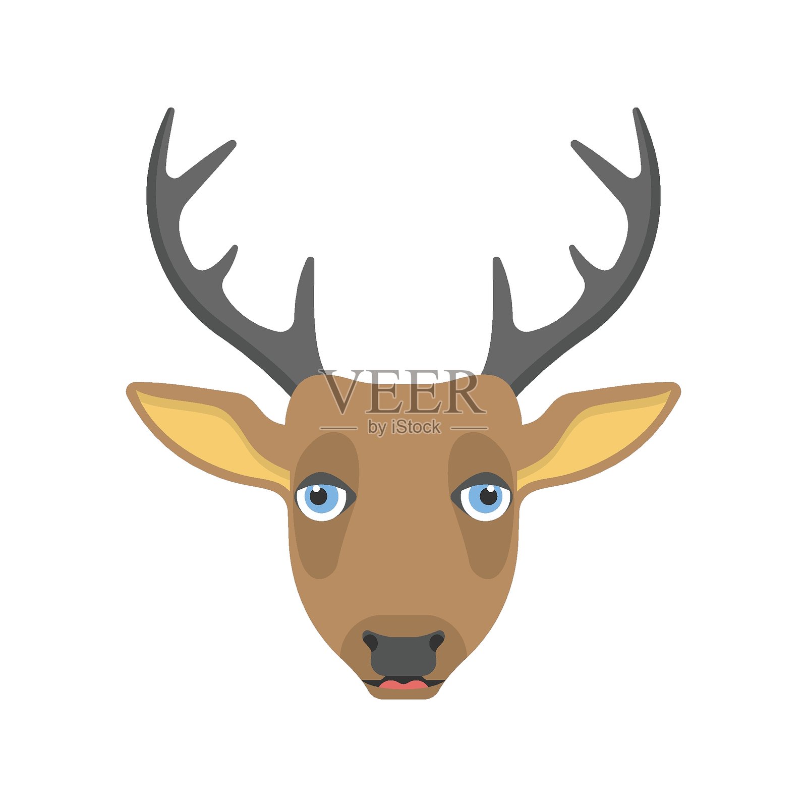 愤怒的动物，公牛彩色矢量图标，易于修改或编辑插画图片素材