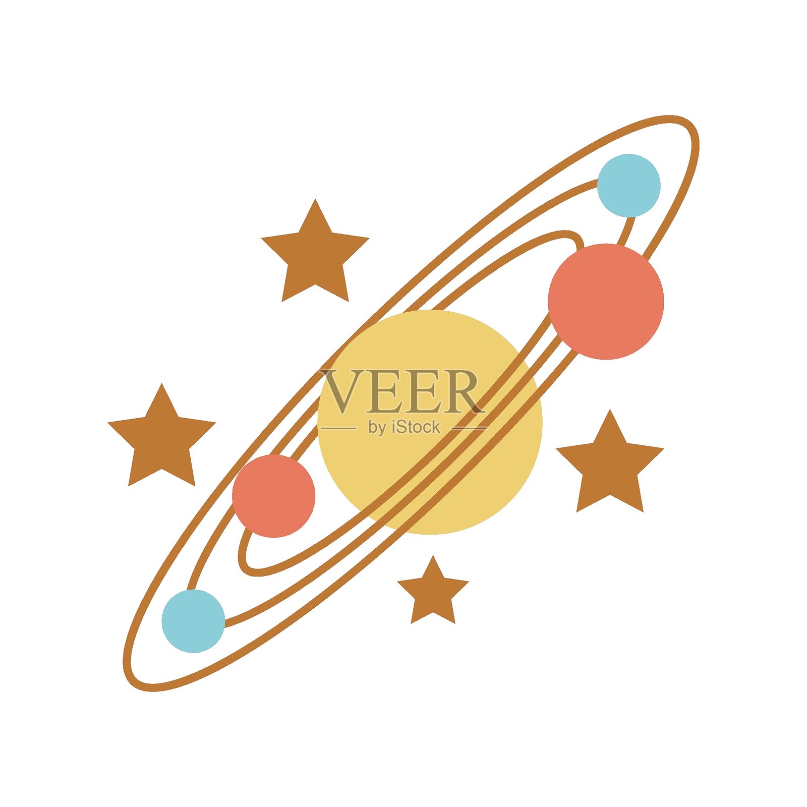 占星术、天文学的颜色矢量图标，易于修改或编辑插画图片素材