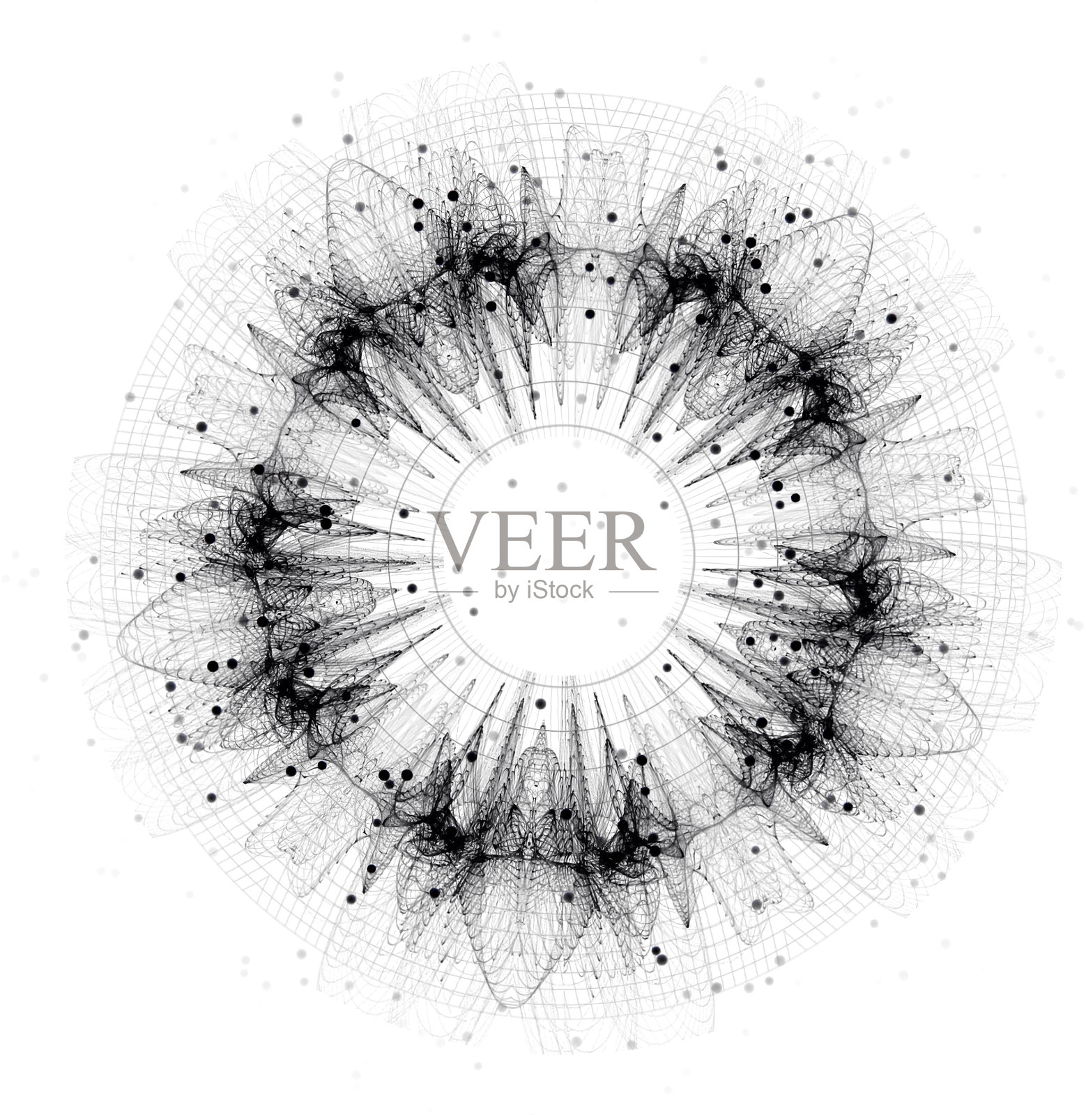 黑色随机圆圈的科技背景插画图片素材