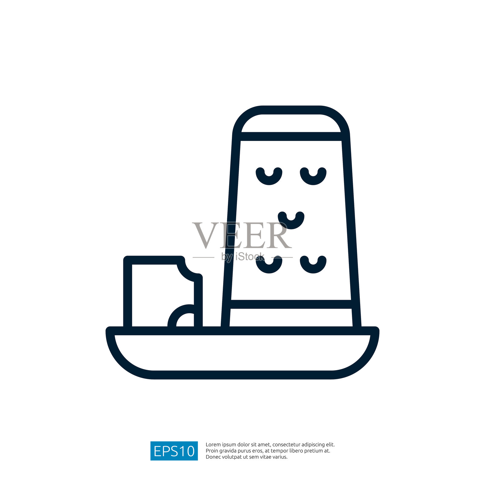 风格化的烹饪图标，包含盐和胡椒瓶以及一小盘调味品插画图片素材