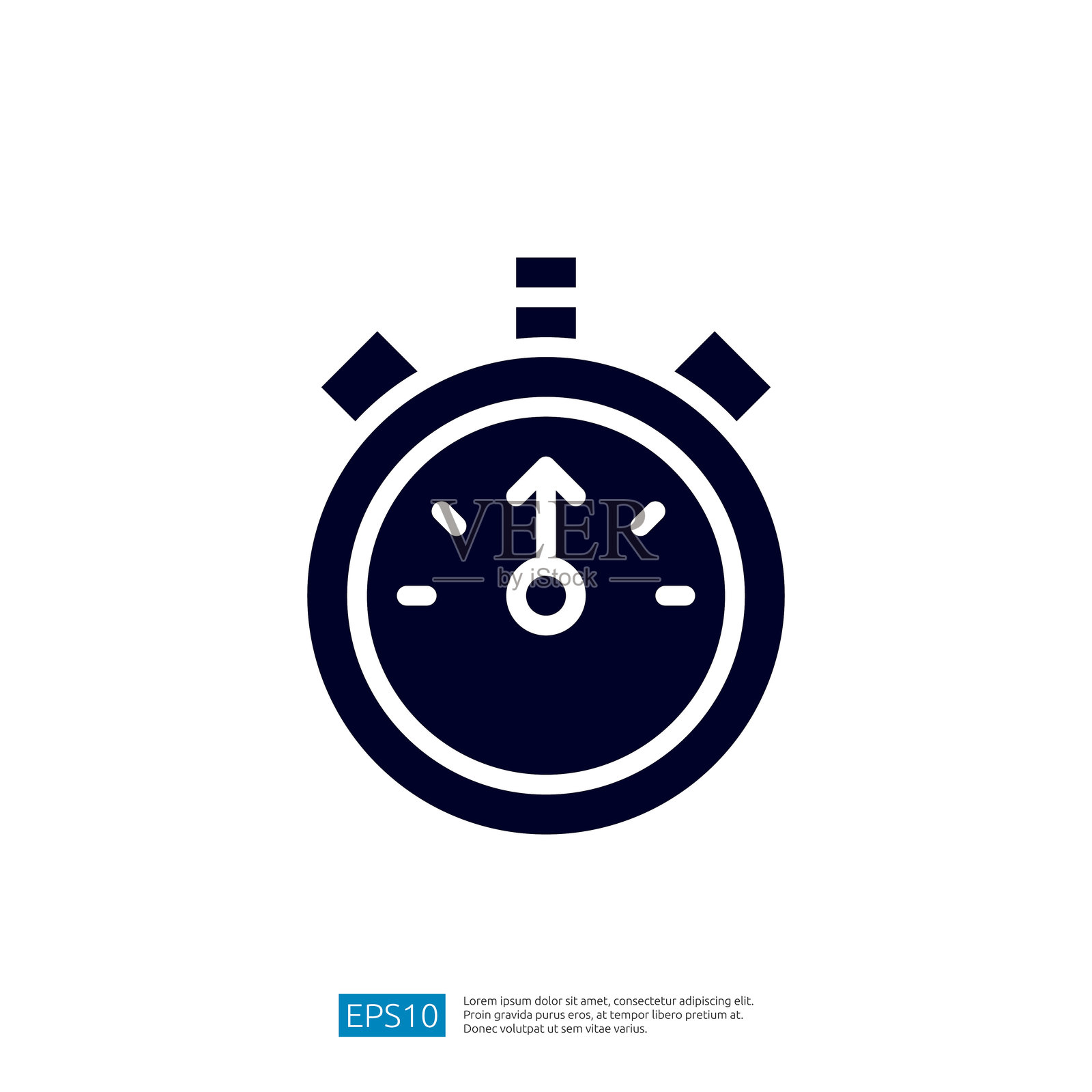 风格化的烹饪计时器图标，代表厨房效率和烹饪准备中的时间管理插画图片素材