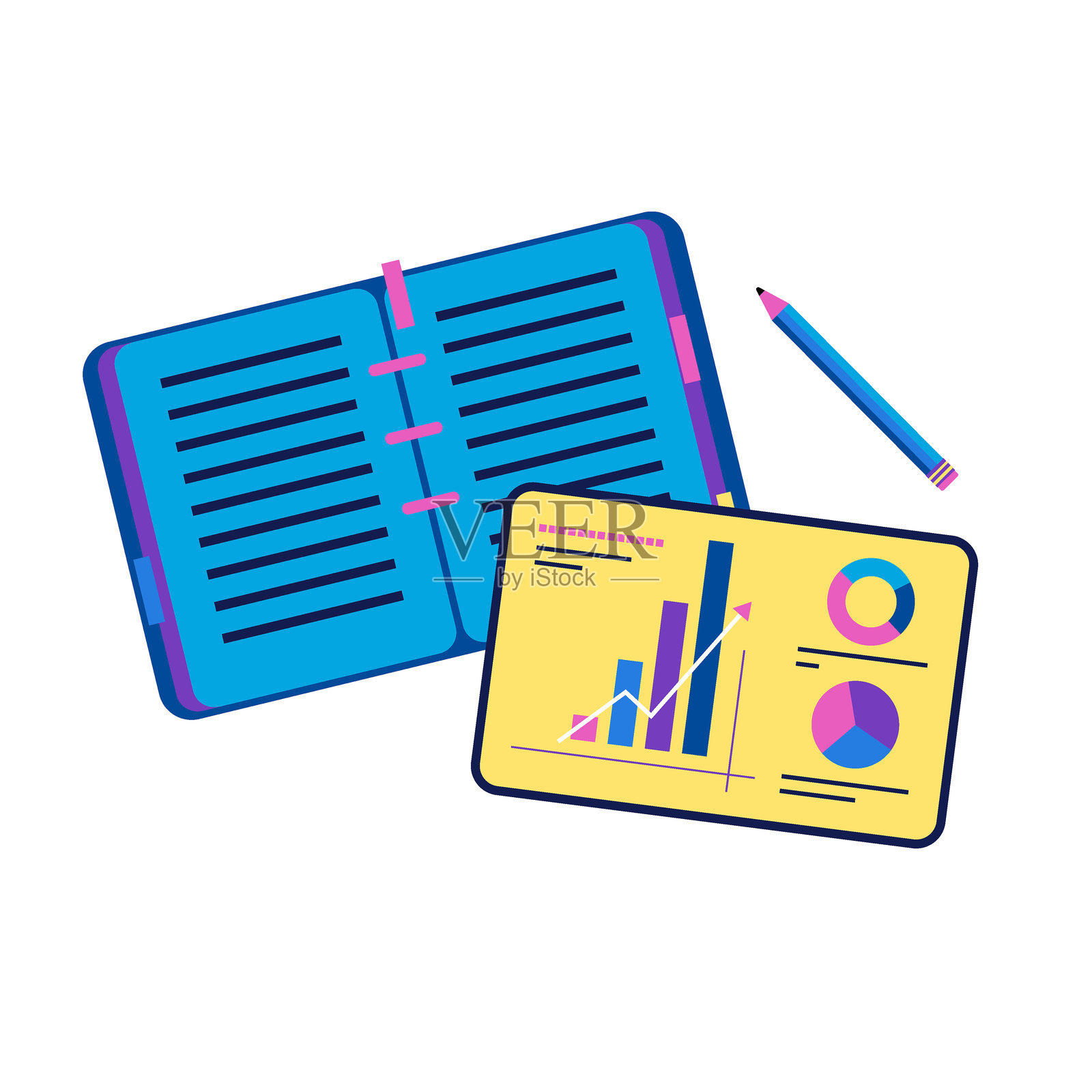 使用分析工具监控销售情况。电子商务概念插图。插画图片素材