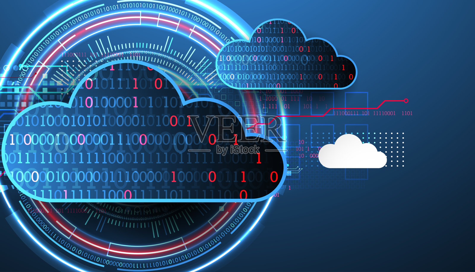 云计算概念。抽象技术背景。插画图片素材