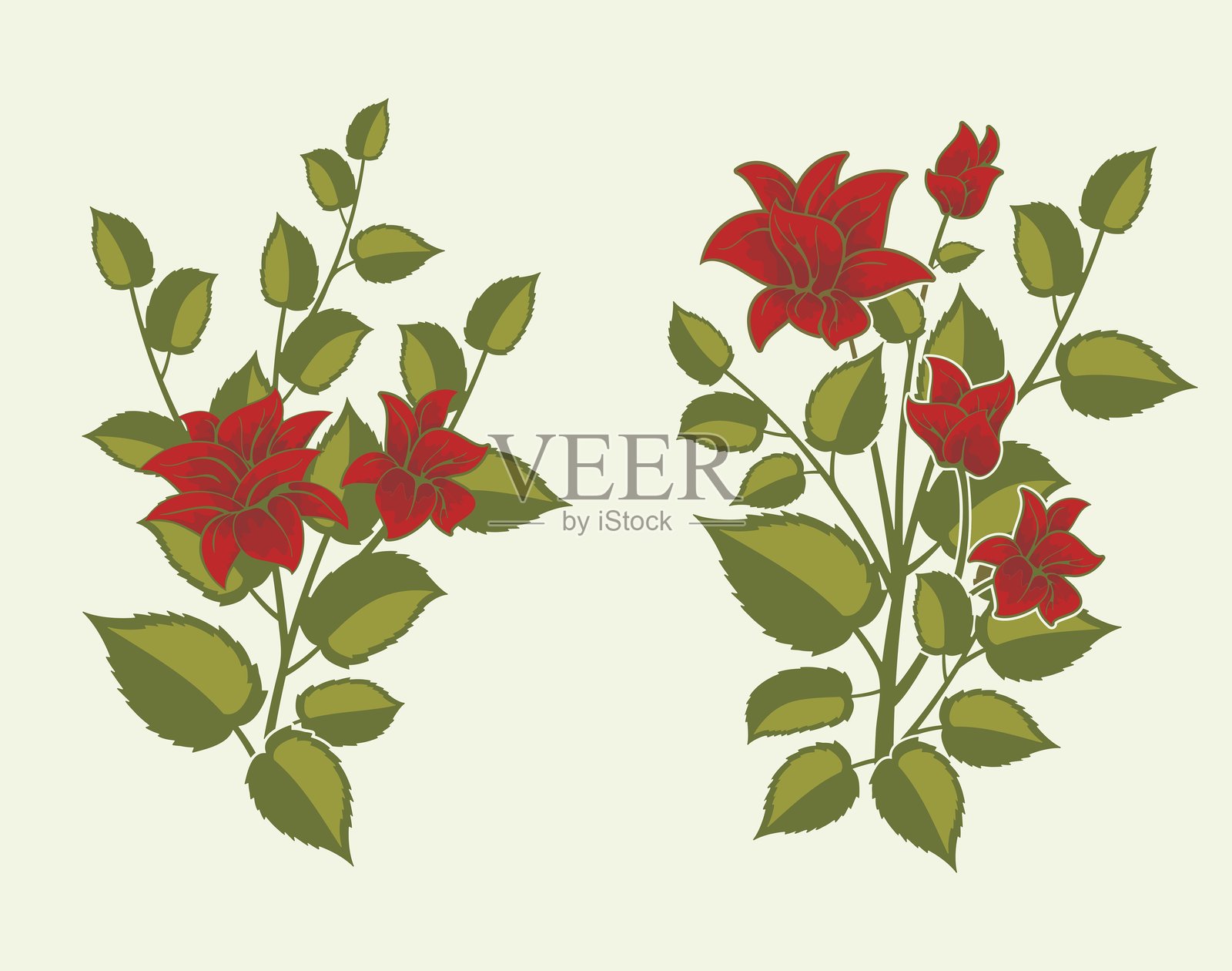 矢量装饰浪漫花卉设计插画图片素材