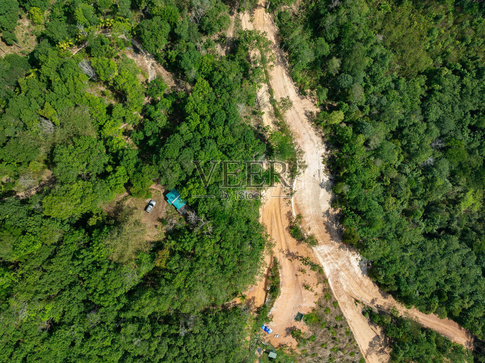 森林砍伐的航拍照片，农村地区因森林砍伐和土地侵蚀造成的环境破坏，森林砍伐的环境毁灭，热带雨林因人类开发而被毁坏照片摄影图片