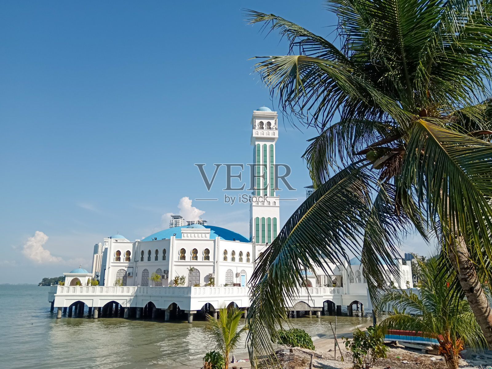 槟城浮动清真寺 马来西亚照片摄影图片