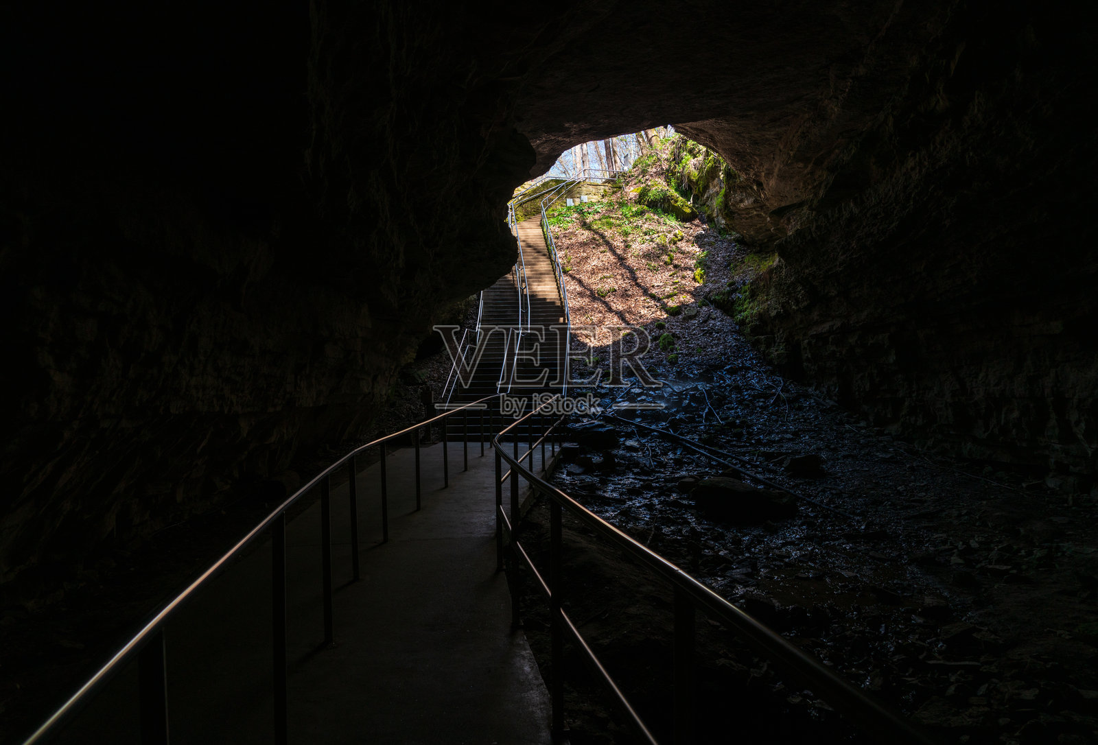 肯塔基州猛犸洞国家公园的楼梯照片摄影图片