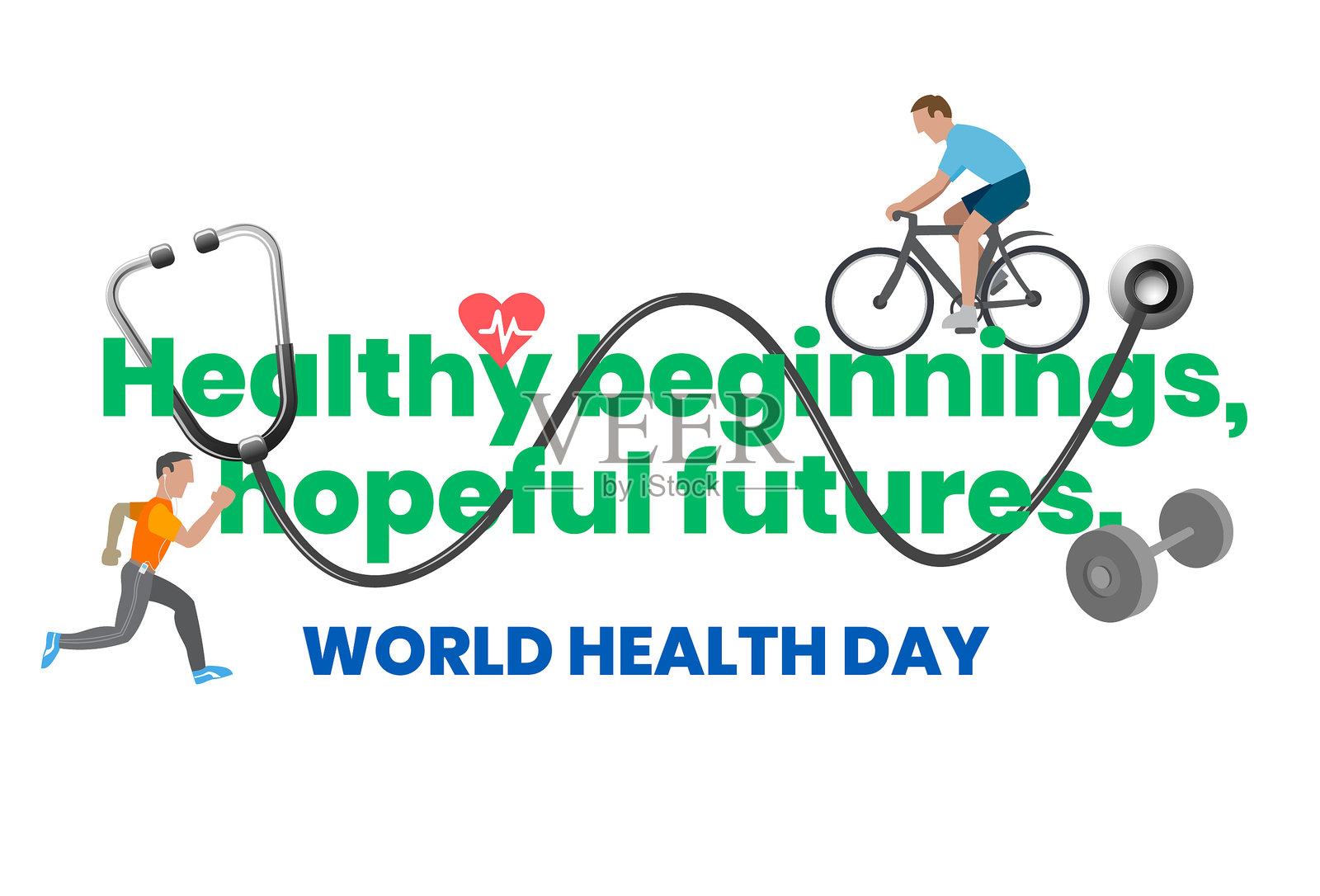 世界卫生日口号设计插画图片素材