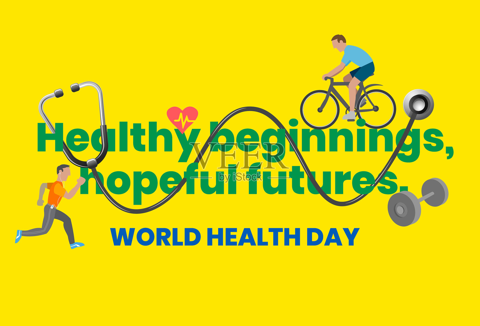 世界卫生日口号设计插画图片素材