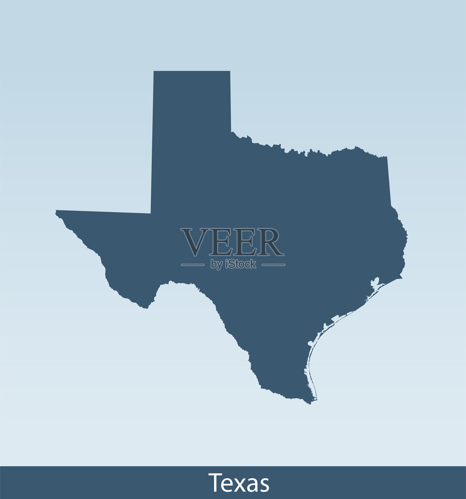 德克萨斯州地图插画图片素材