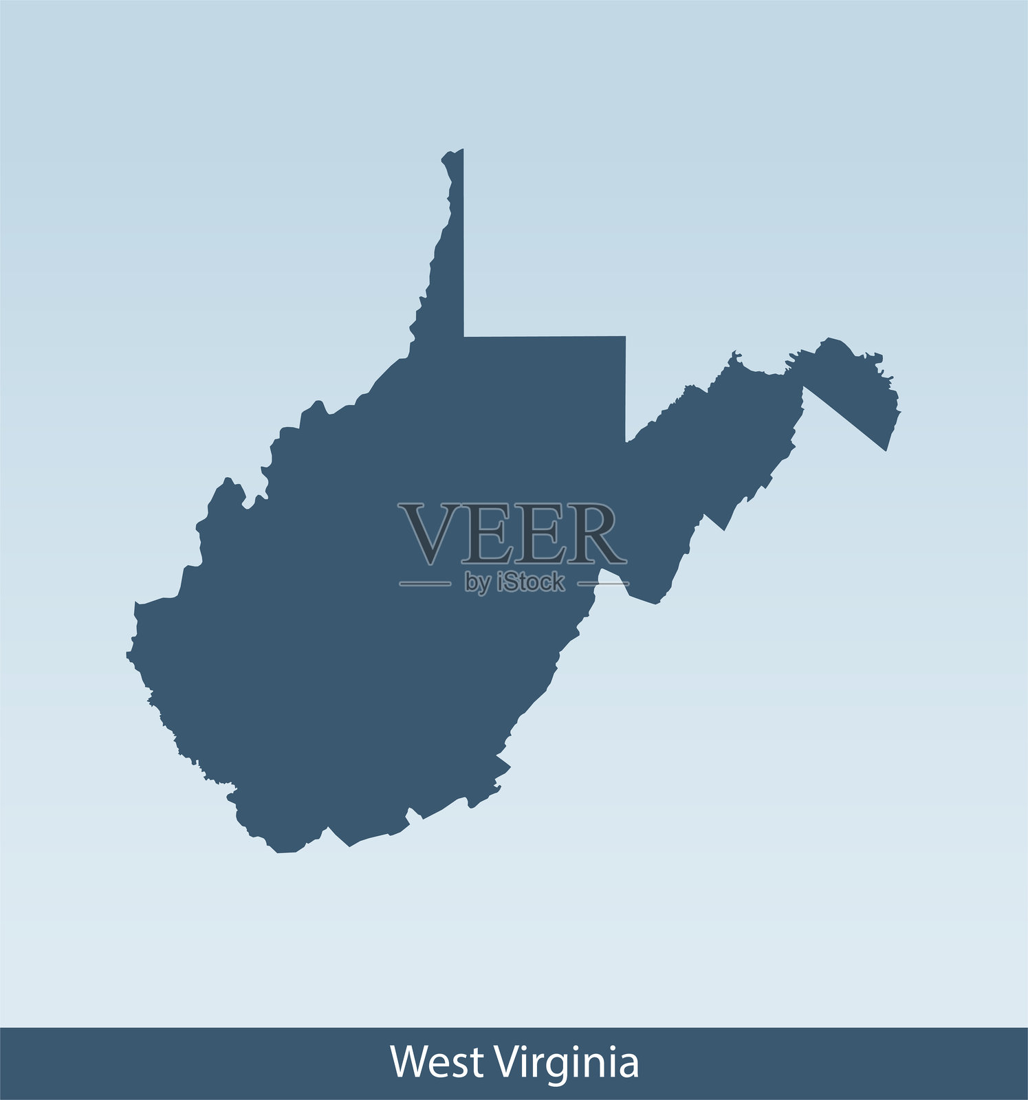 西弗吉尼亚州地图插画图片素材