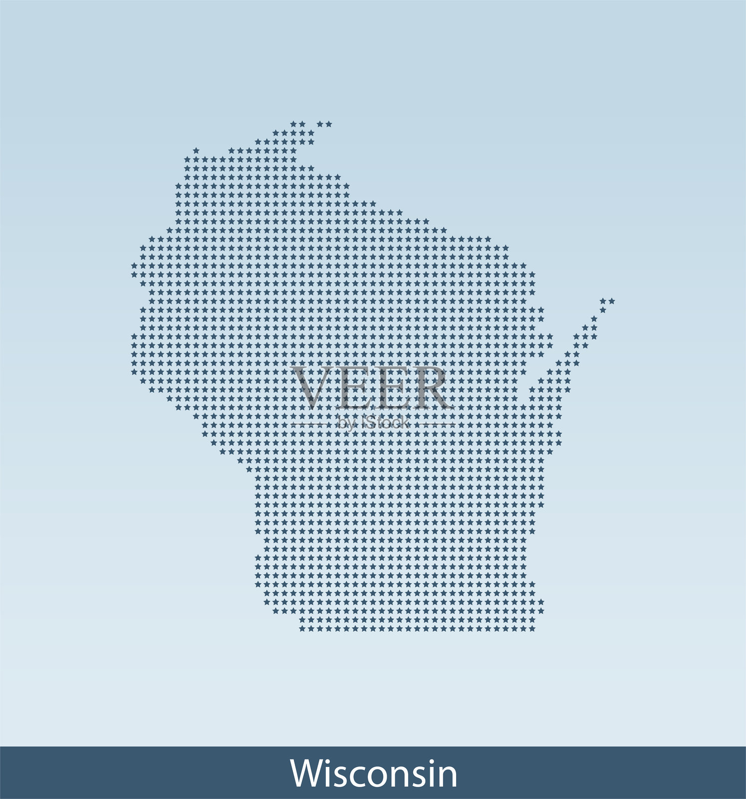 威斯康星州地图插画图片素材