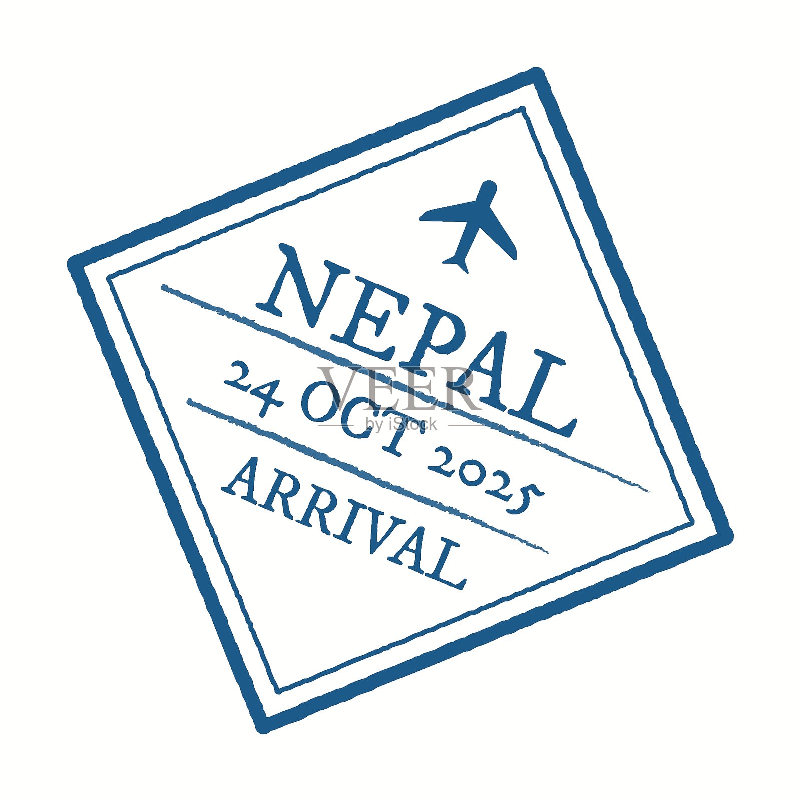 尼泊尔入境印章插图 2025年10月插画图片素材