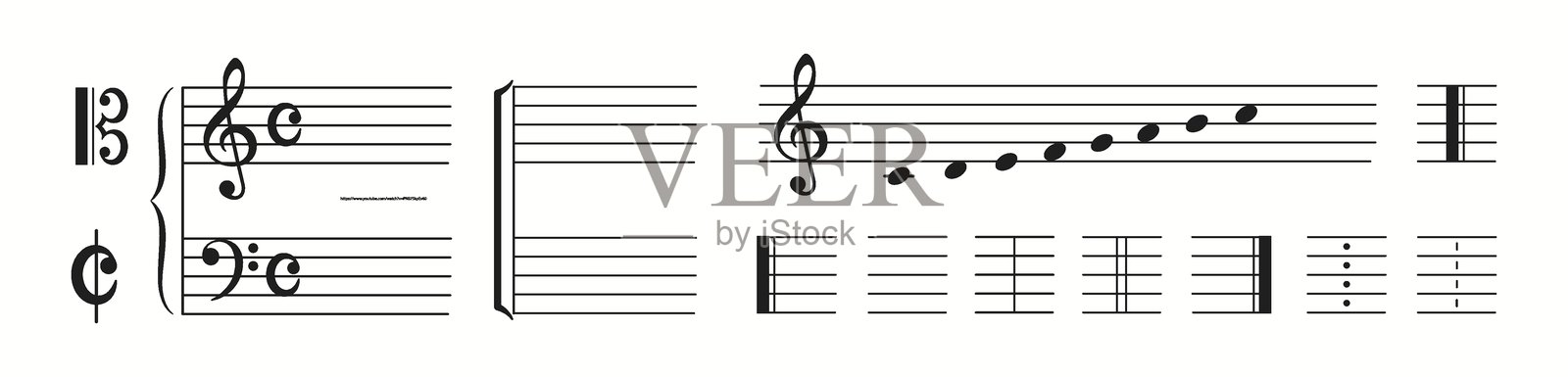 音乐符号和谱号插画图片素材