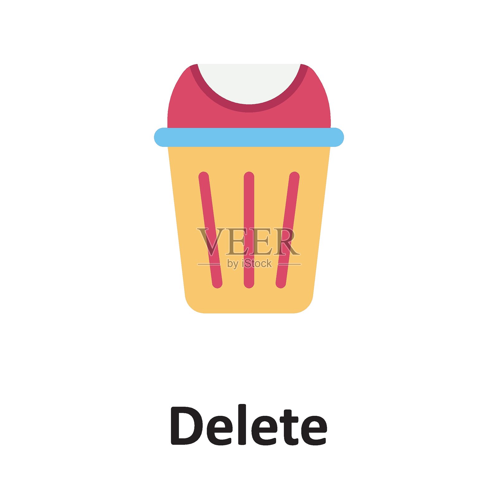 可轻松修改或编辑的删除颜色矢量图标插画图片素材