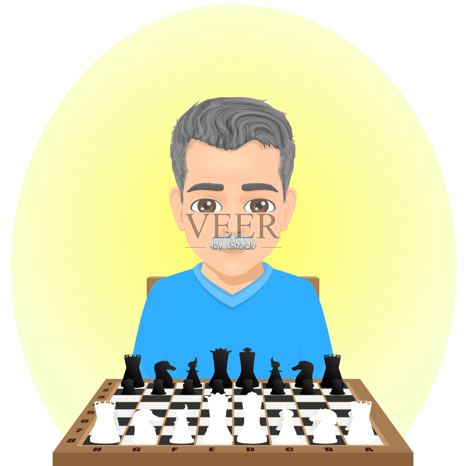 准备下棋的人插画图片素材
