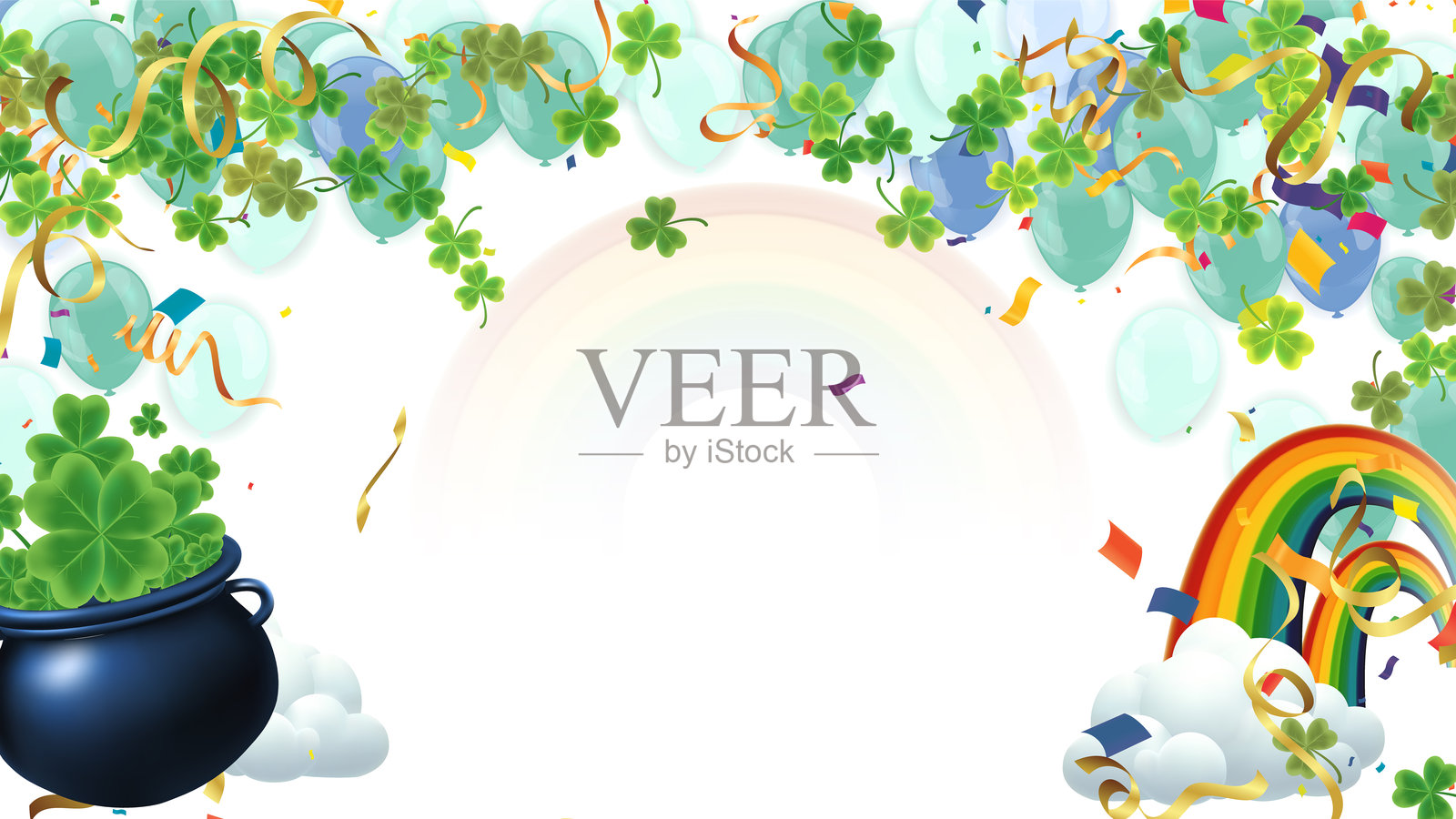 可爱的幸运圣帕特里克节壁纸 圣帕特里克节插画图片素材