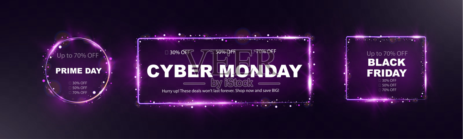 闪亮的黑色星期五促销横幅。插画图片素材