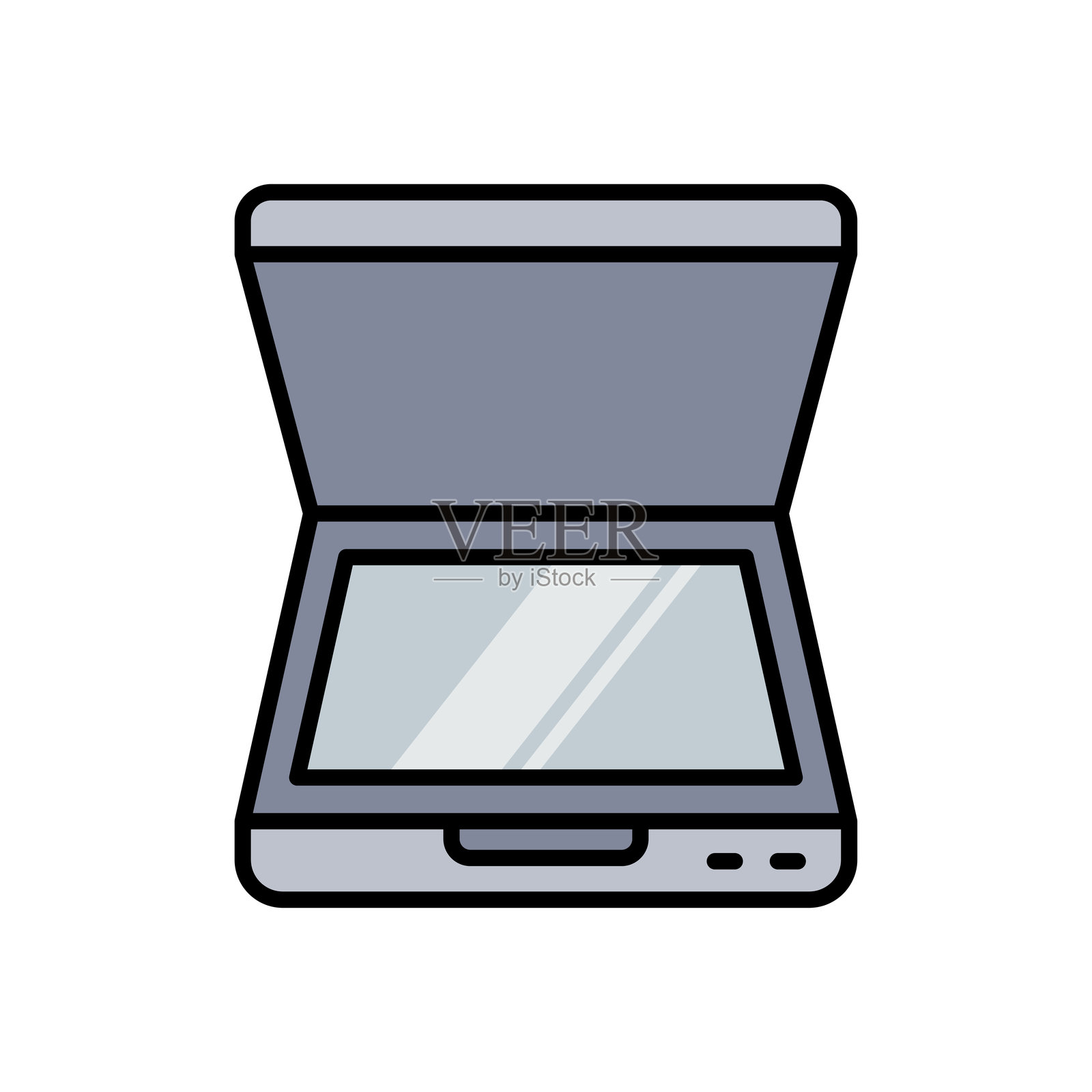 扫描仪图标矢量设计模板，简单而干净插画图片素材