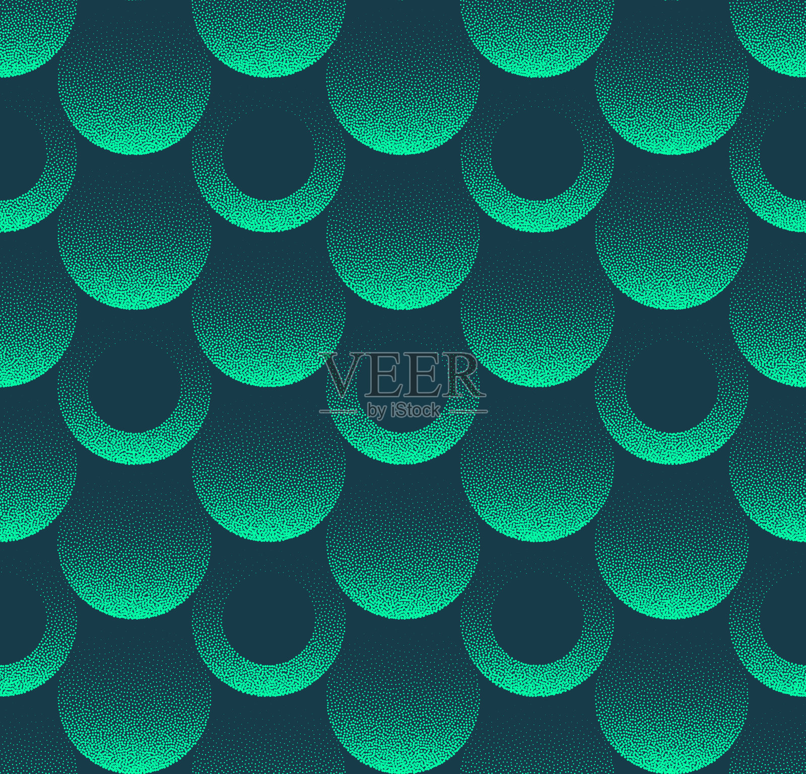 圆形酷炫无缝图案点缀工作矢量青绿色抽象背景插画图片素材
