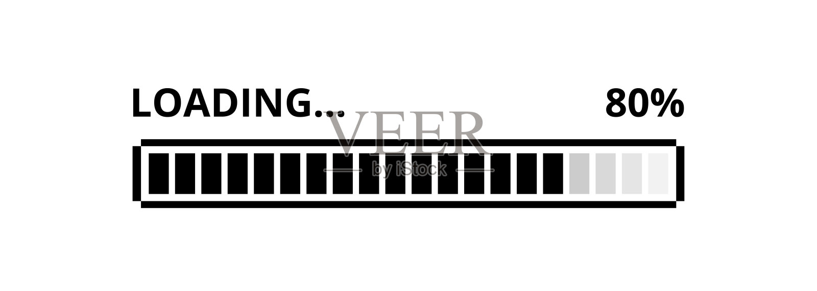 加载条，已加载80%插画图片素材