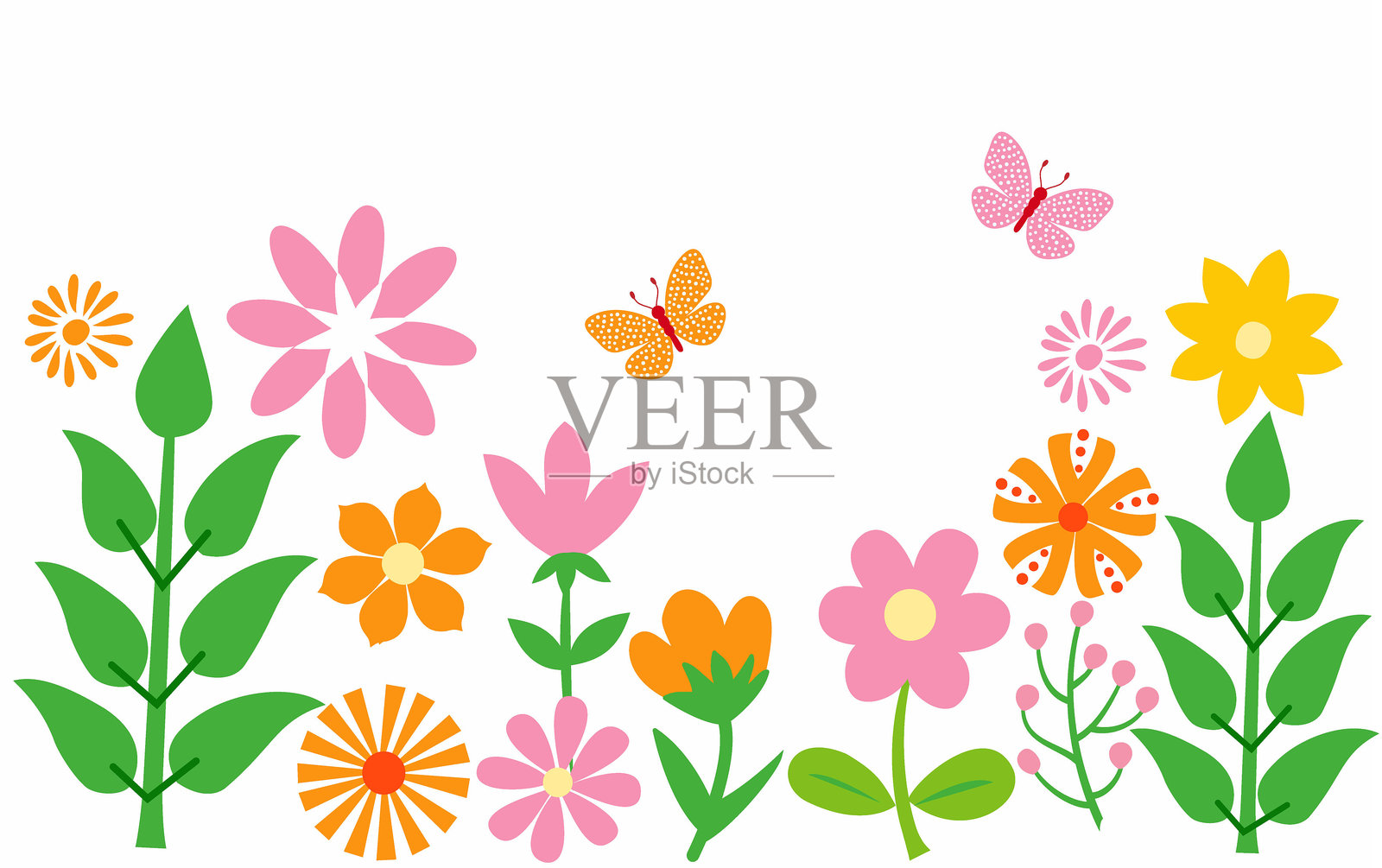 花卉背景。插画图片素材