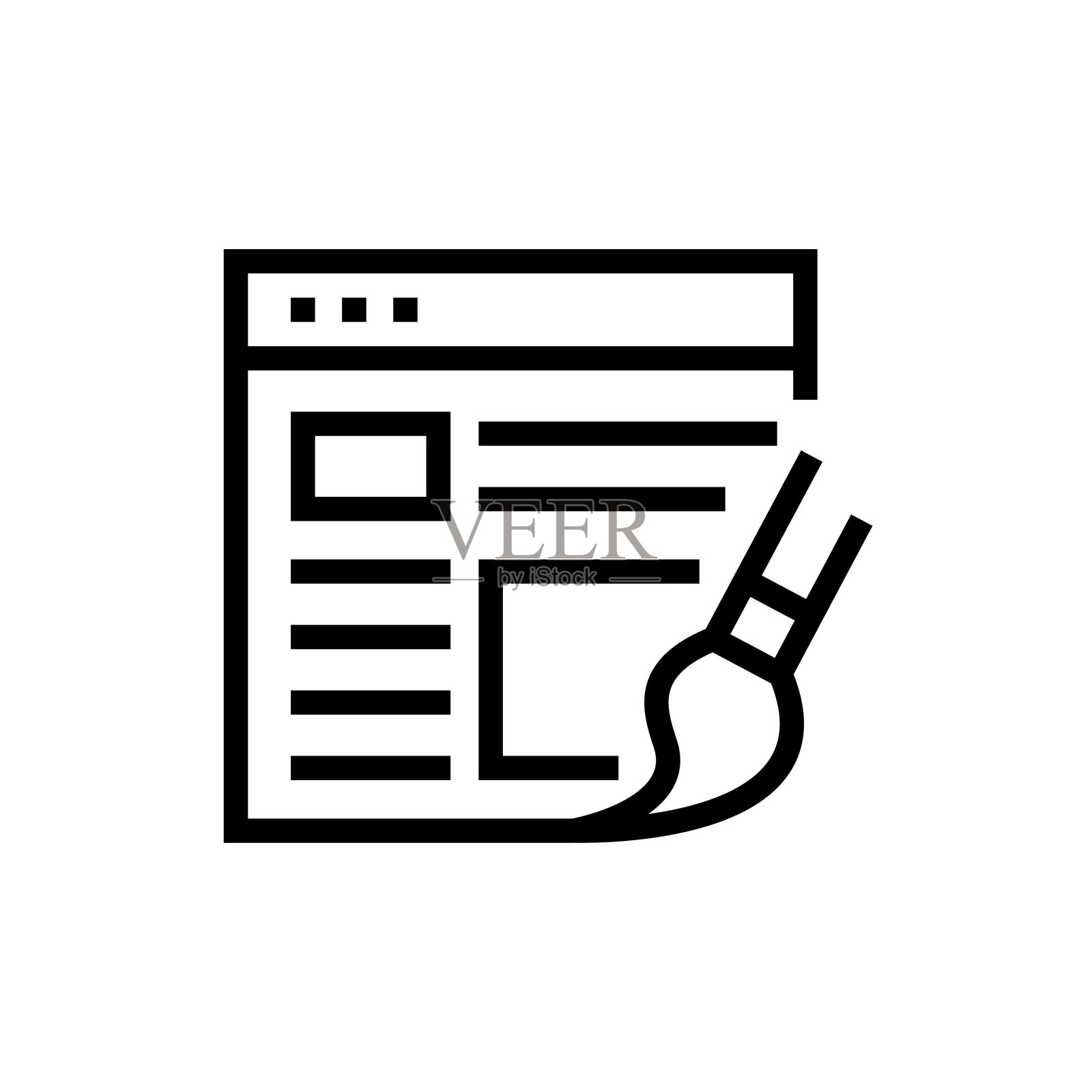 网页设计线条图标。插画图片素材