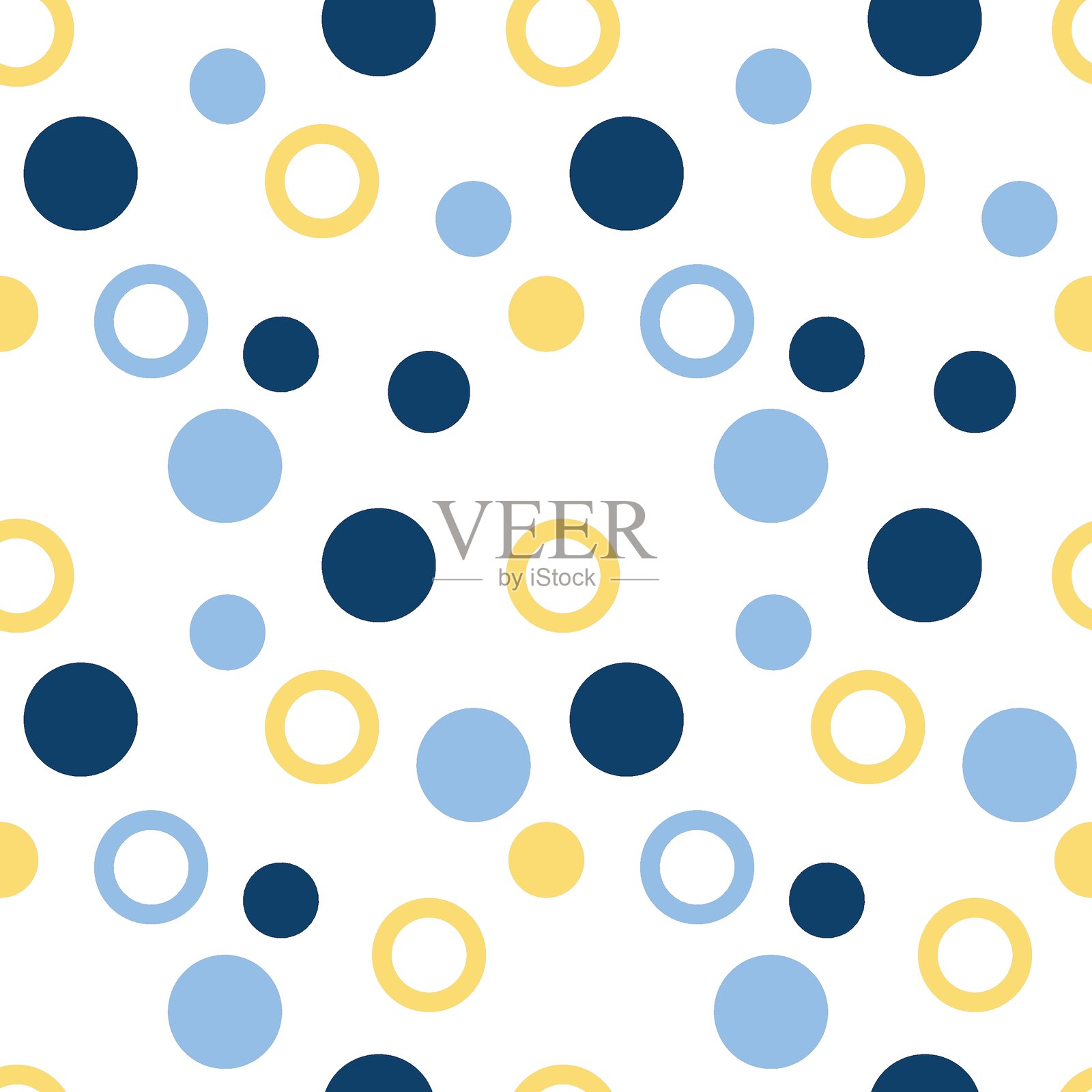 无缝几何图案，带有圆点。简单的几何形状。矢量插图插画图片素材