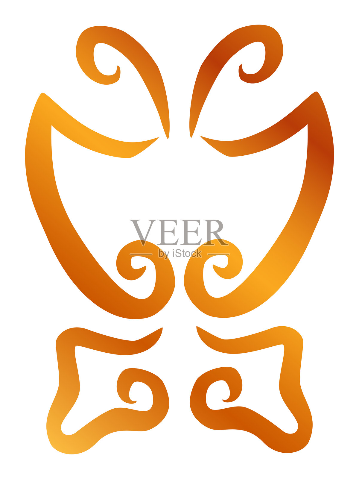 蝴蝶，金色简单矢量手绘草图插画图片素材