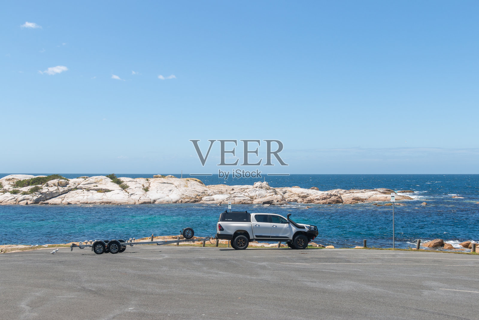 比切诺的船只坡道，靠近州长岛海洋保护区照片摄影图片