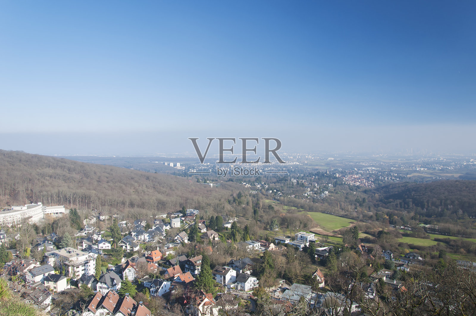 德国法尔肯施泰因冬季鸟瞰图照片摄影图片