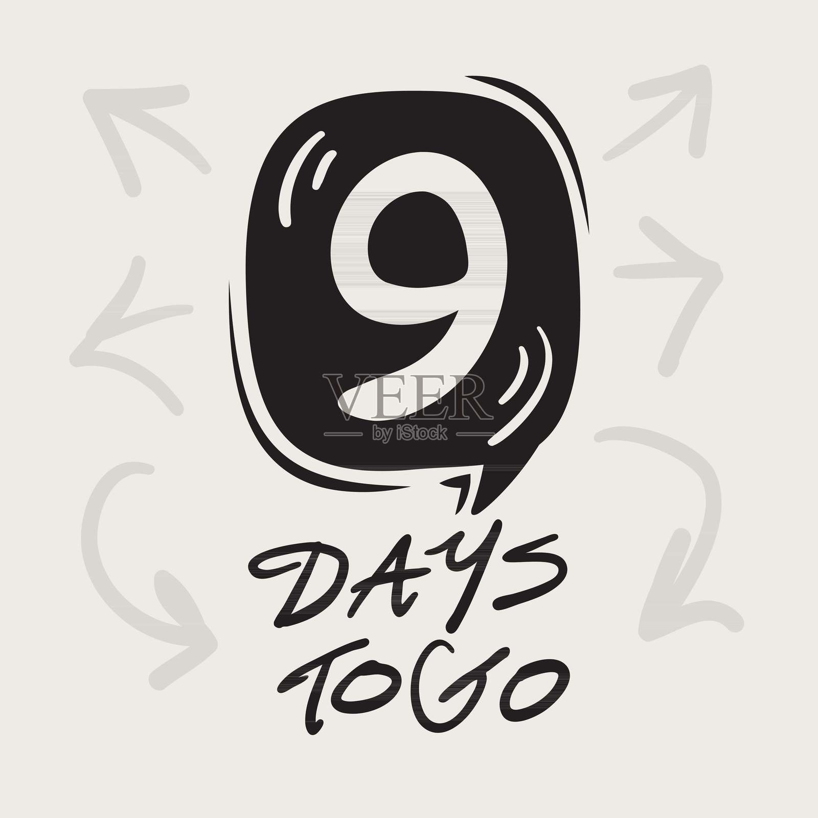 倒计时9天，特惠促销。插画图片素材