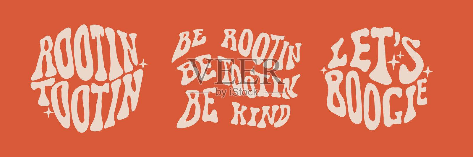 手绘字母组合的“Rootin Tootin”短语。复古风格的海报模板。西部插图。插画图片素材