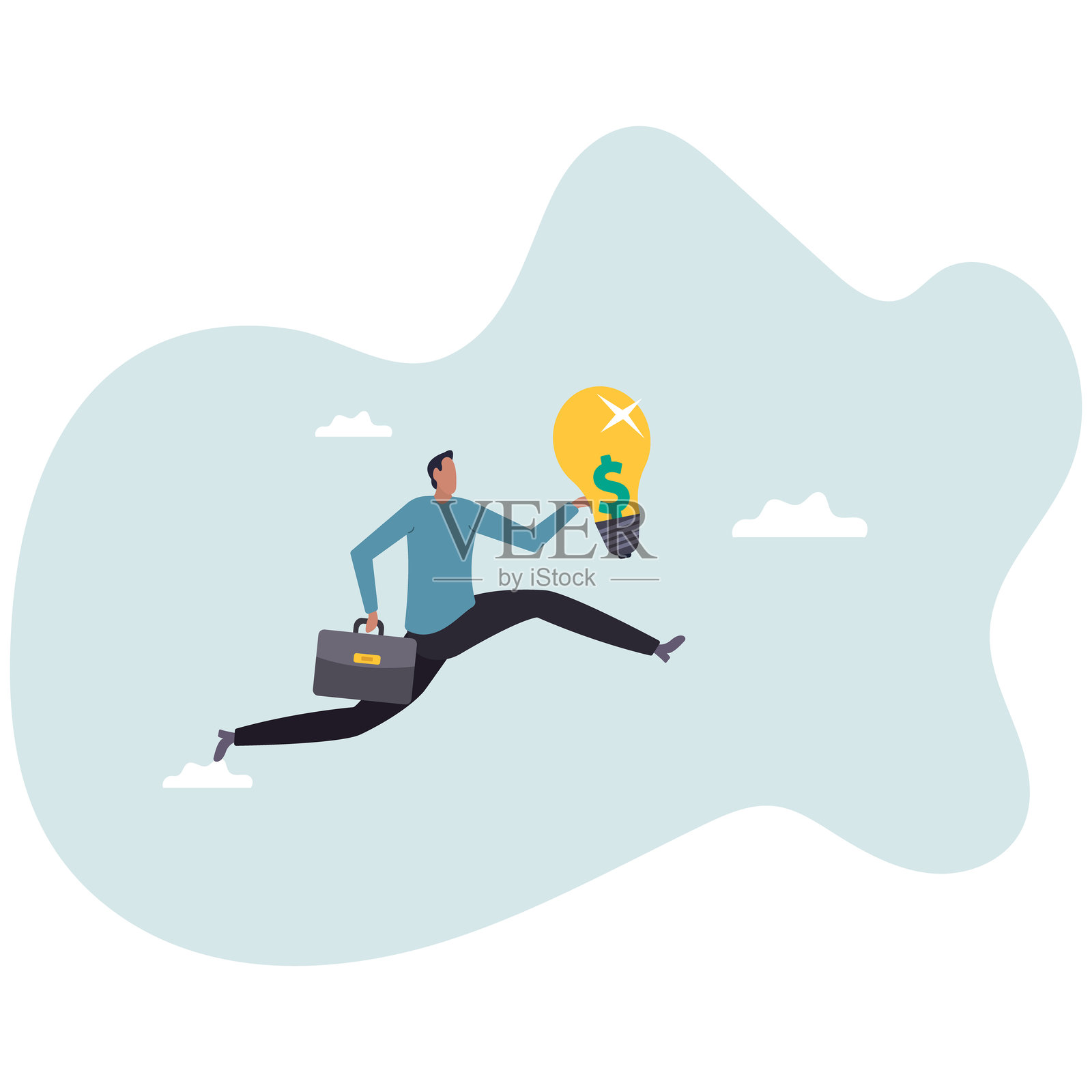 通过新想法赚钱或通过投资、创造力或创新获利以增加收入增长，金融理念。商业概念。扁平化角色。插画图片素材