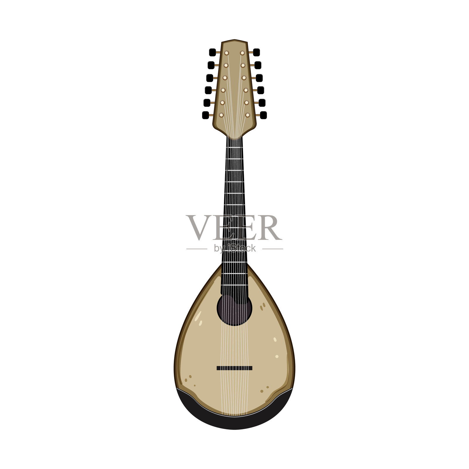 曼陀林品格卡通矢量插图插画图片素材