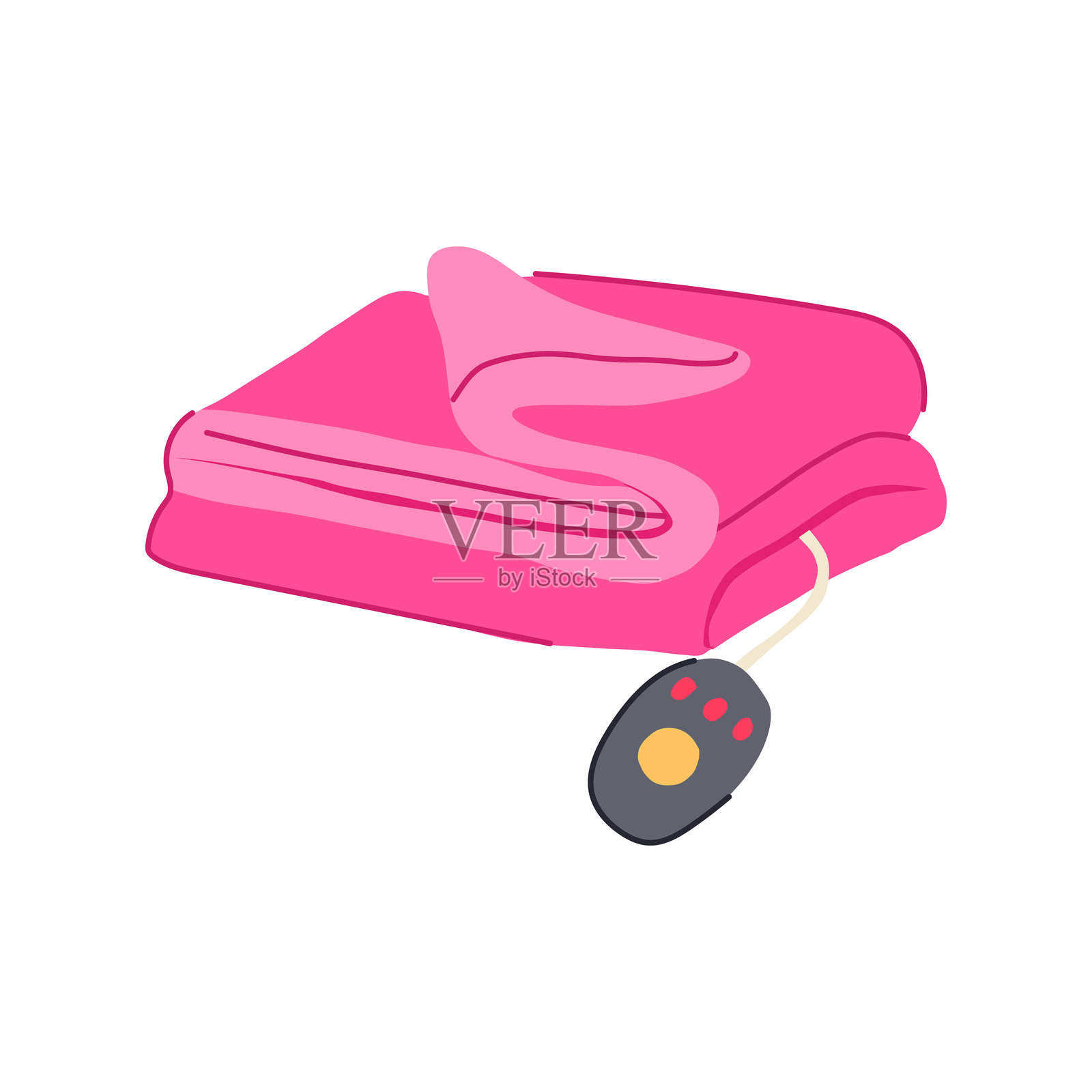 加热的毛绒毯卡通矢量插图插画图片素材