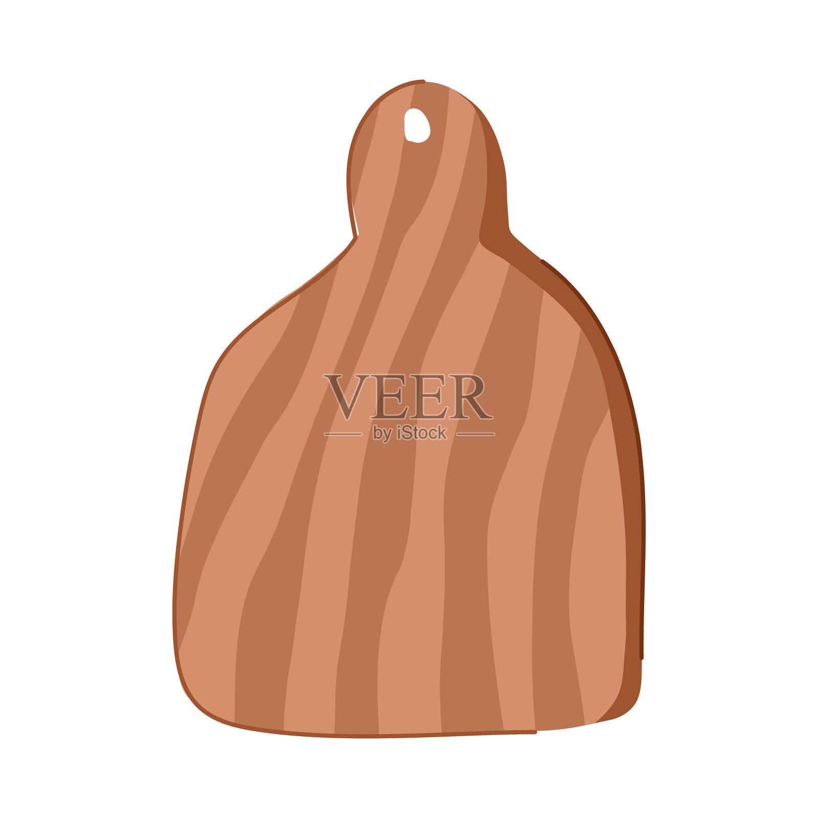 卡通风格的木质切菜板插图插画图片素材