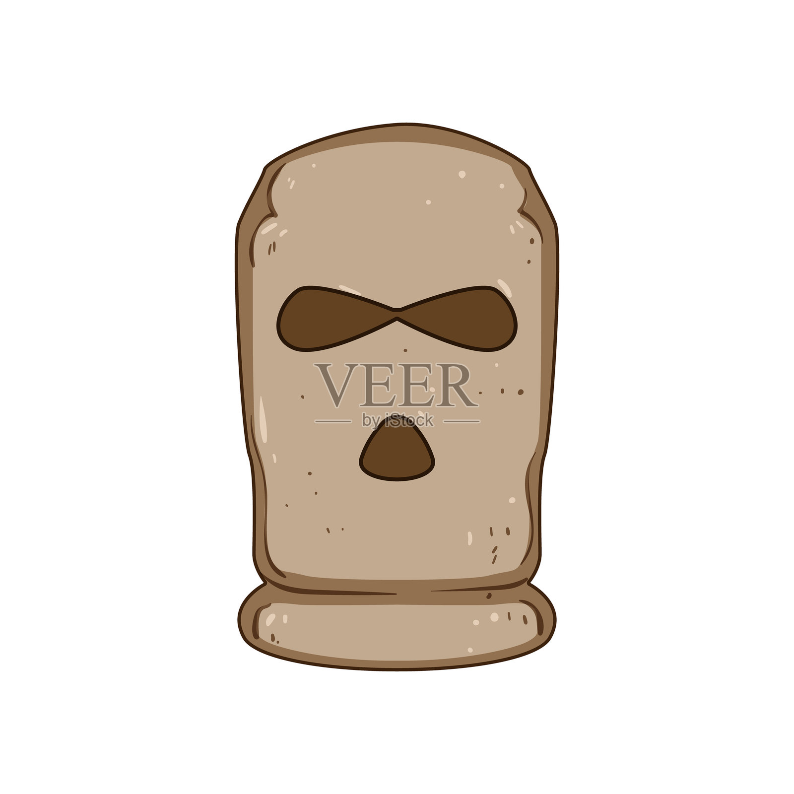 雪地滑雪面具卡通矢量插图插画图片素材