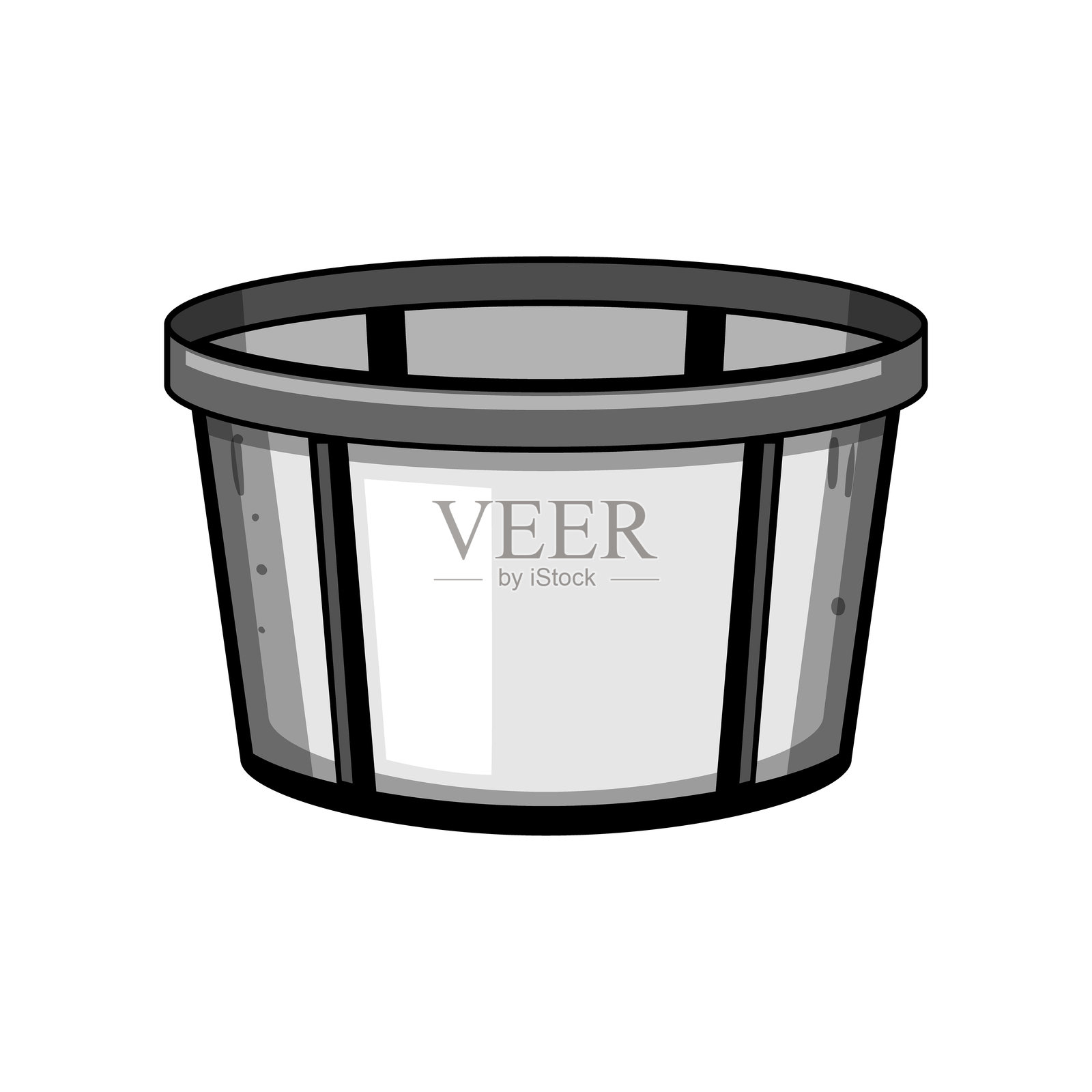 可重复使用的塑料咖啡过滤器卡通矢量插图插画图片素材