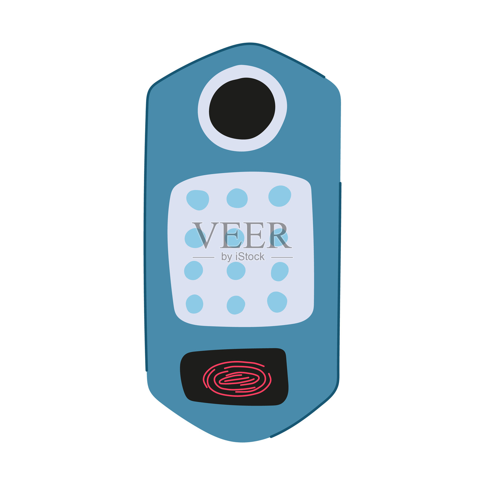 科技指纹门锁卡通矢量插图插画图片素材