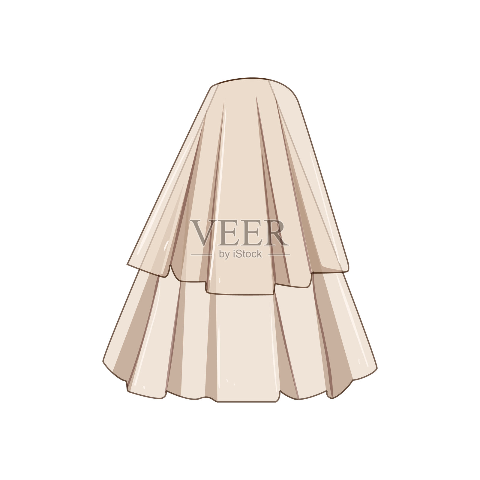 蕾丝面纱新娘卡通矢量插图插画图片素材