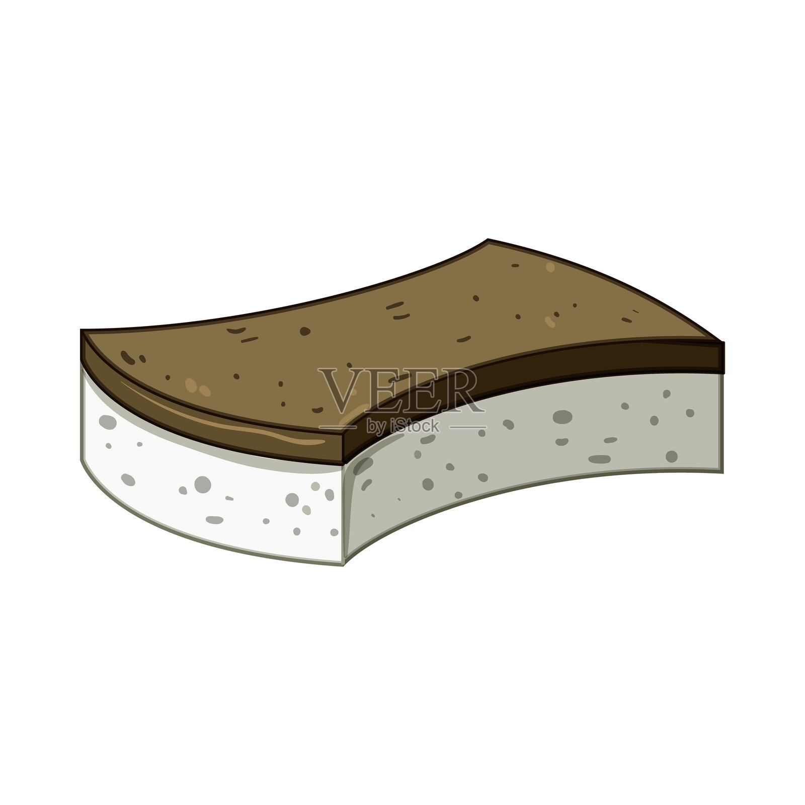 植物基可生物降解厨房海绵卡通矢量插图插画图片素材