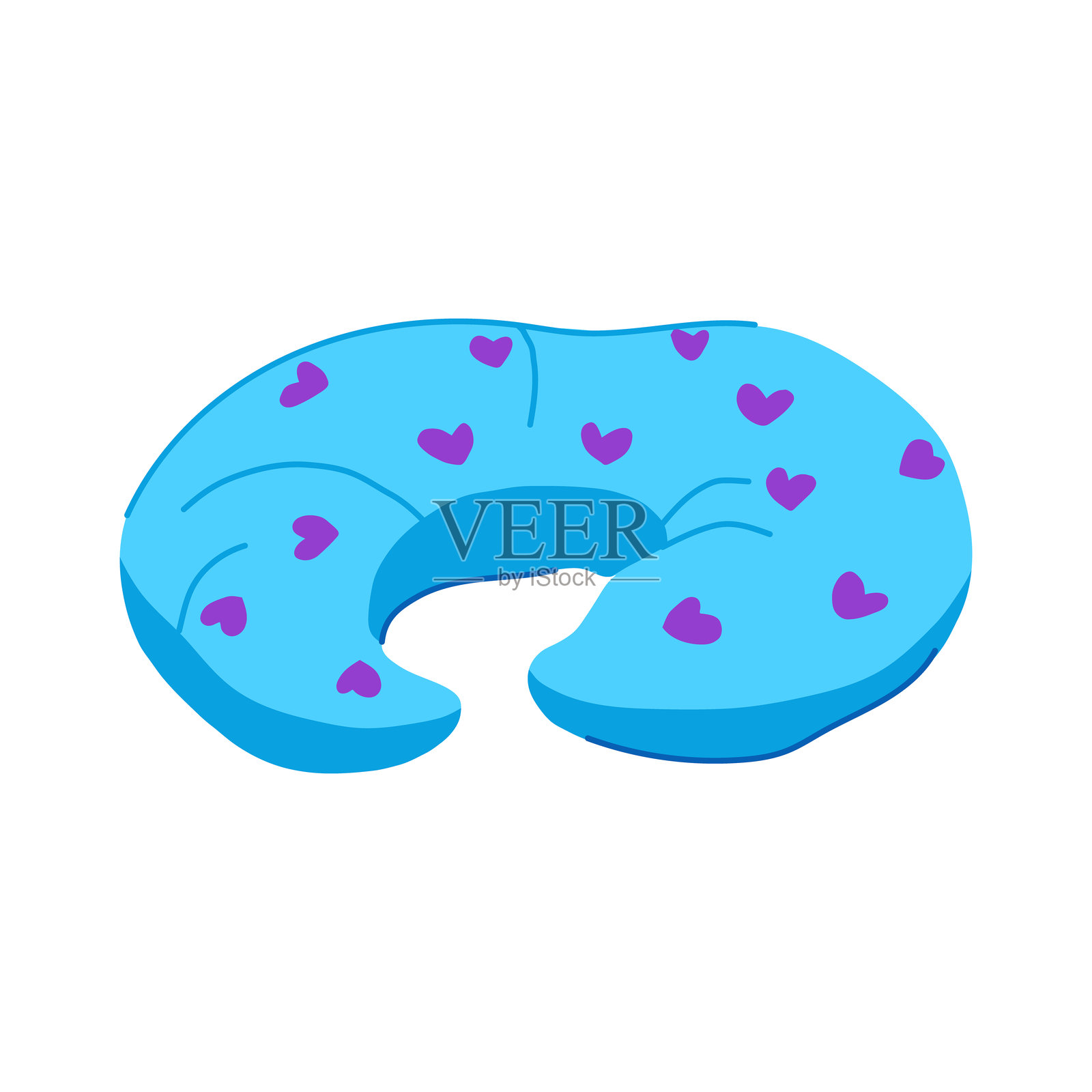 婴儿喂奶枕卡通矢量插图插画图片素材