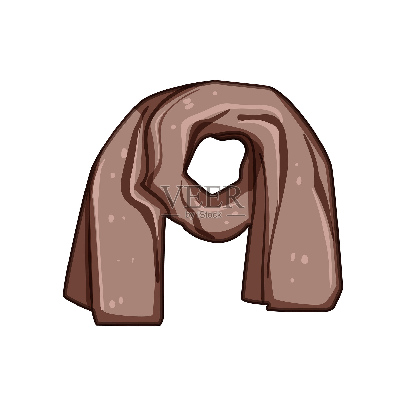 可生物降解的女性围巾卡通矢量插图插画图片素材