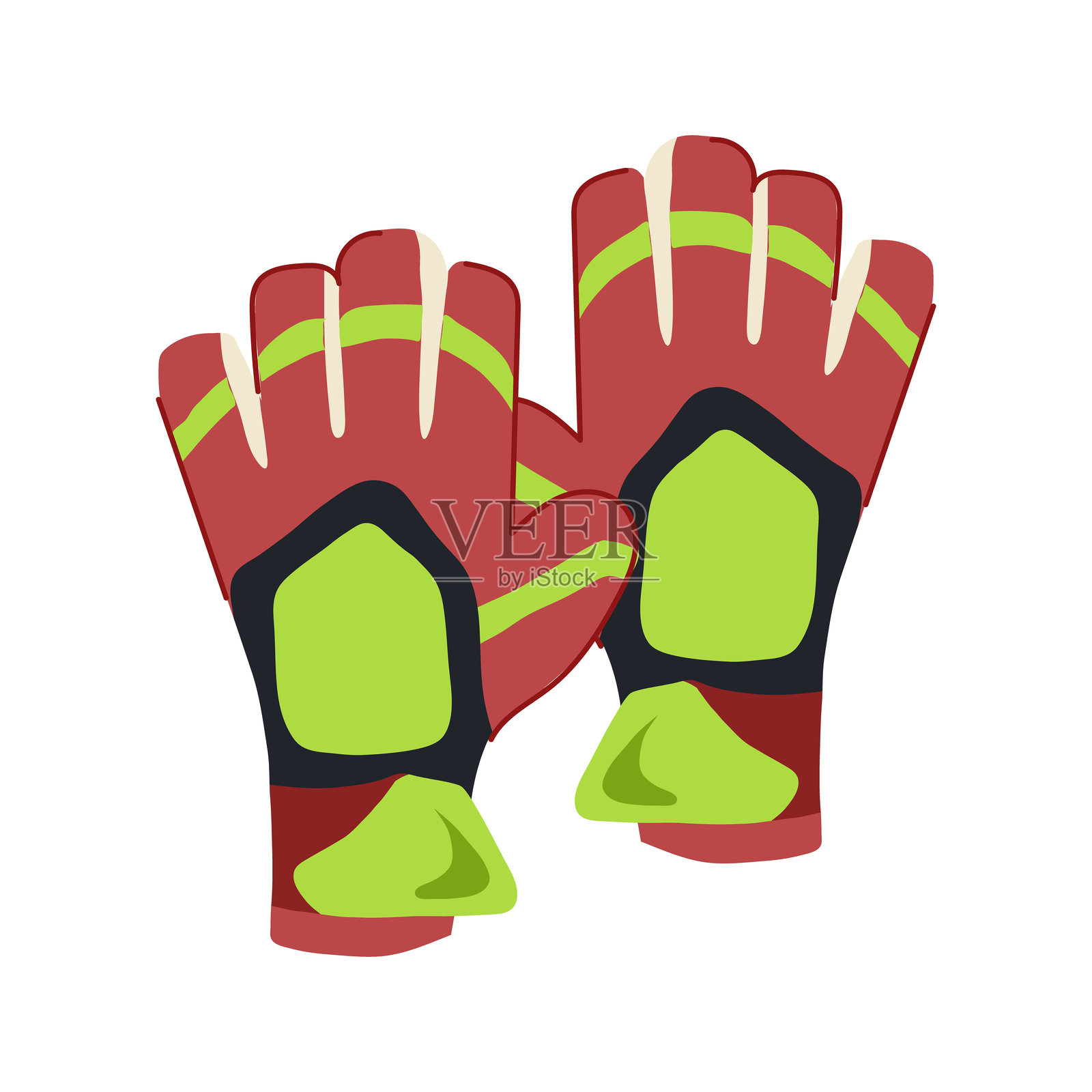 卡通风格的裁剪门将手套矢量插图插画图片素材