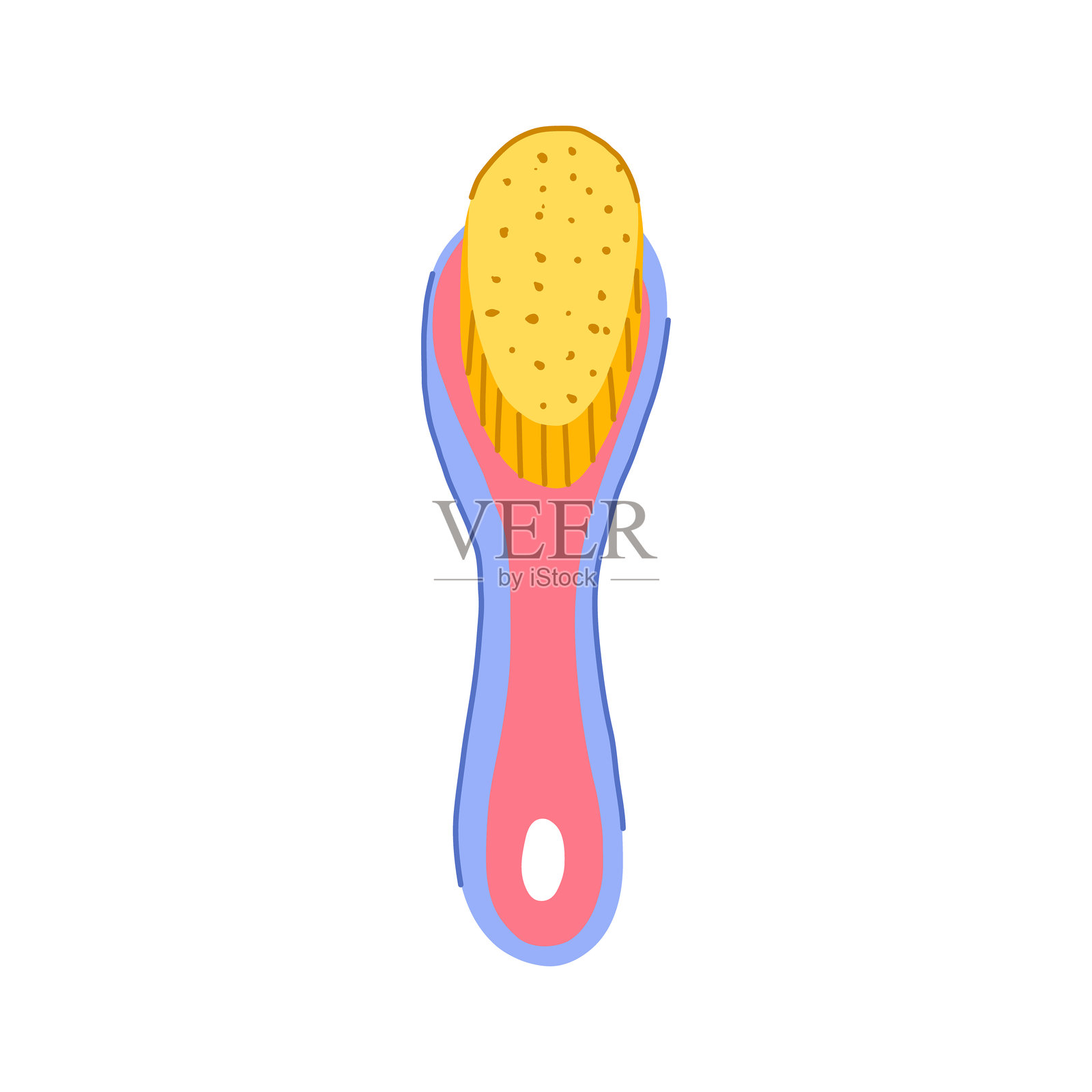 柔软的婴儿发刷卡通矢量插图插画图片素材