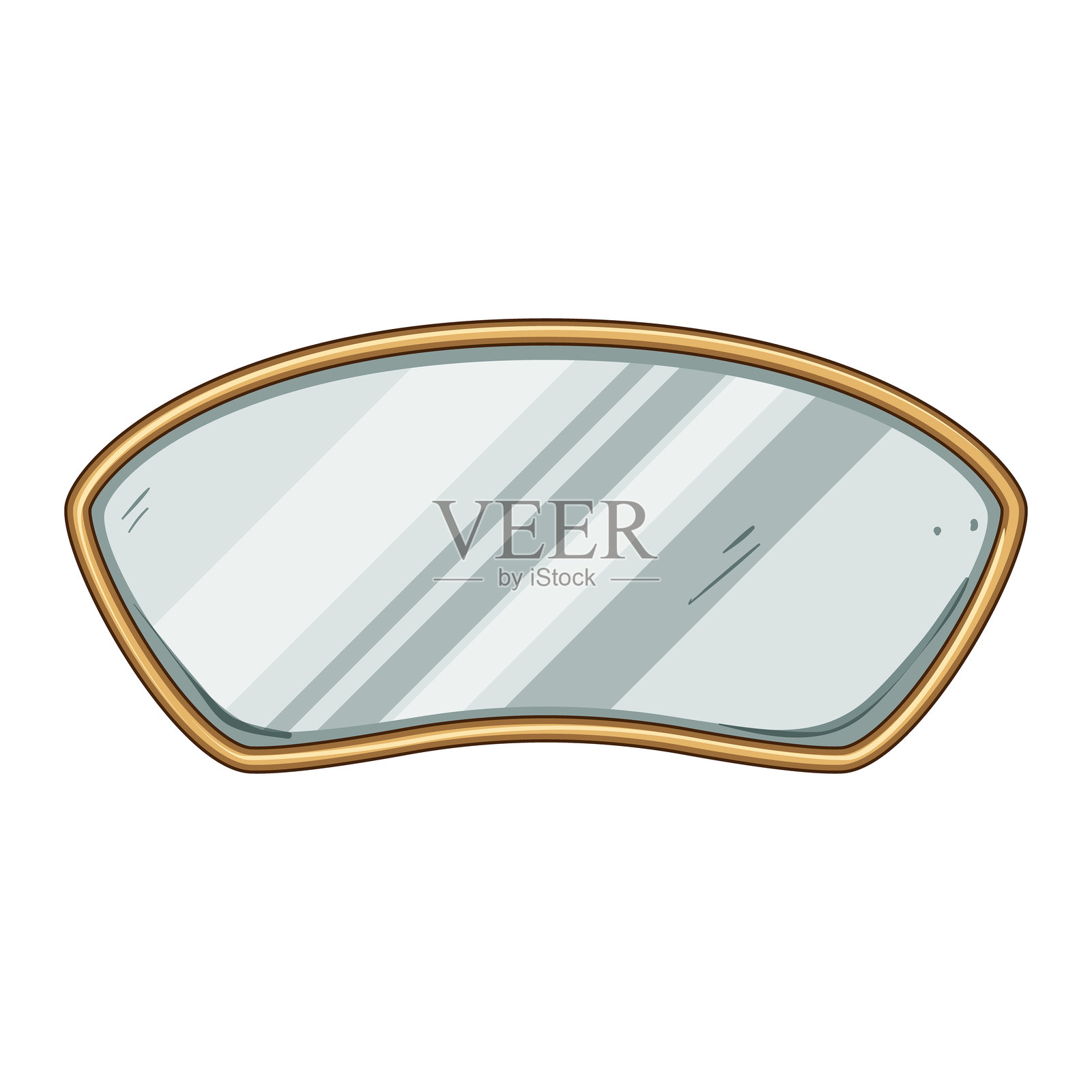 矩形墙面镜子卡通矢量插图插画图片素材