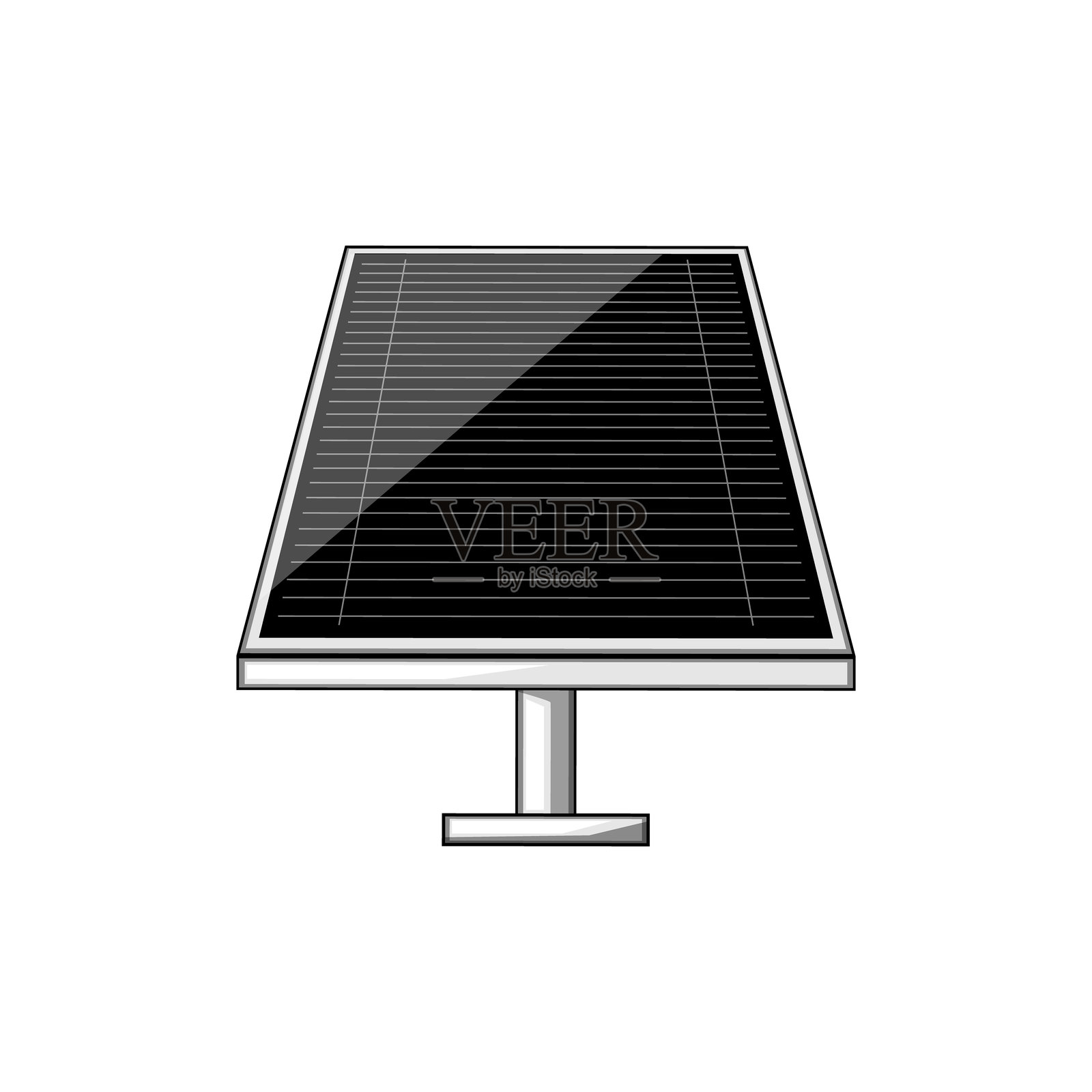 光伏太阳能电池板卡通矢量插图插画图片素材