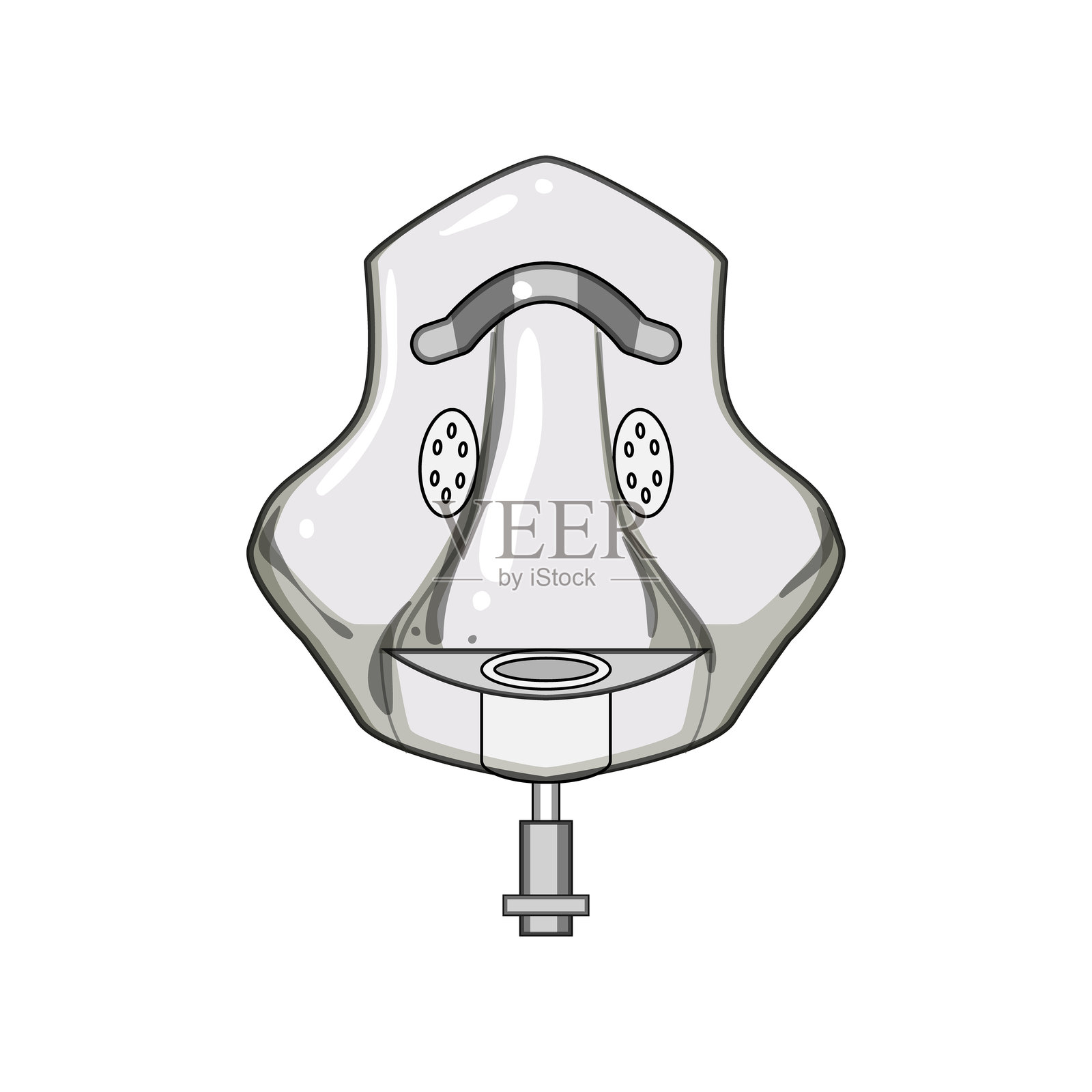 高空氧气面罩卡通矢量插图插画图片素材